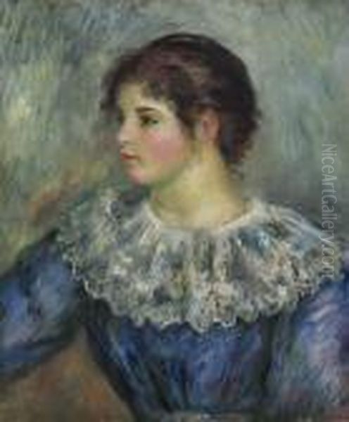 Portrait En Buste De Jeune Fille Oil Painting by Pierre Auguste Renoir