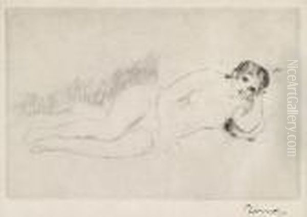 Femme Nue Couche (tourne A Droite), 
1er Planche Oil Painting by Pierre Auguste Renoir