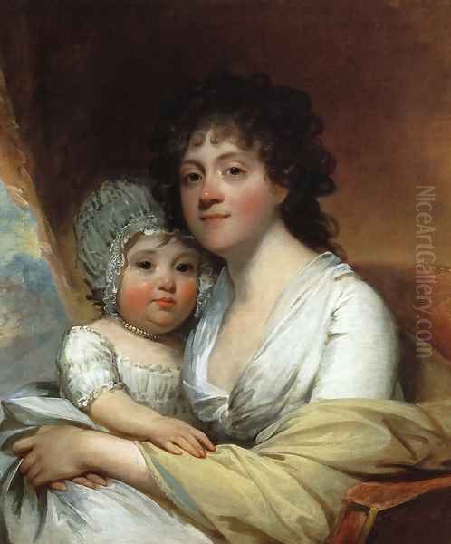 Elizabeth Corbin Griffin Gatliff and Her Daughter Elizabeth Oil Painting by Gilbert Stuart