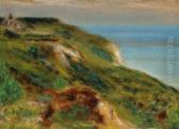 L'eglise De Varengeville Et Les Falaises Signed 'renoir' Oil Painting by Pierre Auguste Renoir