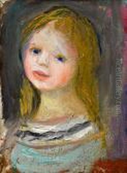 Portrait De Jeune Fille Oil Painting by Pierre Auguste Renoir