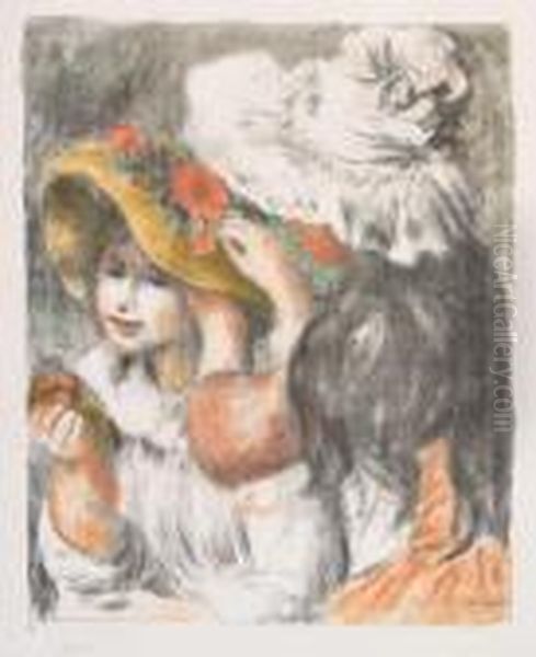 Le Chapeau Epingle - Deuxieme Planche Oil Painting by Pierre Auguste Renoir