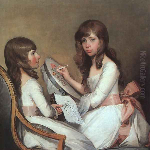 Miss Dick and her Cousin Miss Forster 1792-97 Oil Painting by Gilbert Stuart