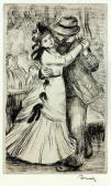 La Danse A La Campagne Oil Painting by Pierre Auguste Renoir