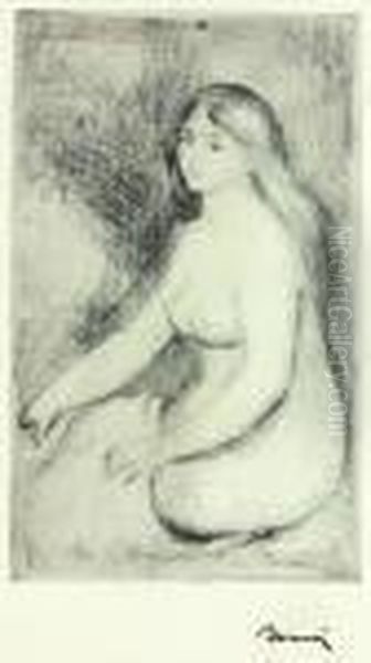 Baigneuse Assise Oil Painting by Pierre Auguste Renoir