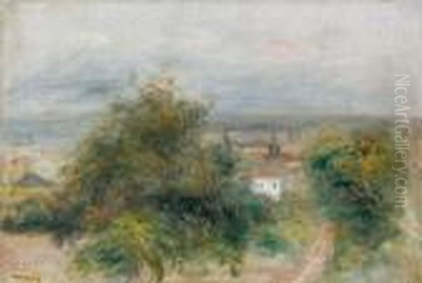 Paysage A Essoyes Oil Painting by Pierre Auguste Renoir