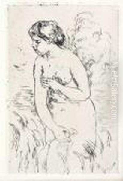 Baigneuse Debout A Mi Jambe Oil Painting by Pierre Auguste Renoir