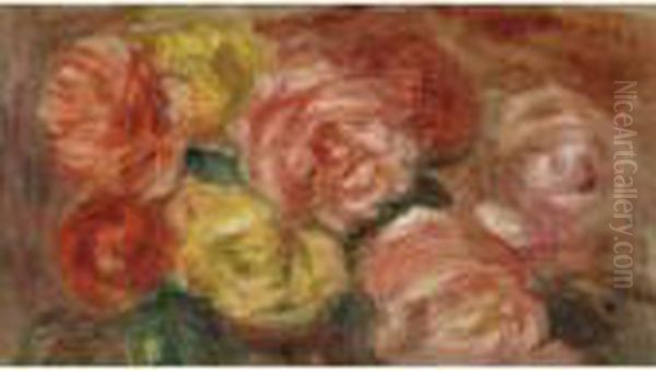 Nature Morte Aux Roses Oil Painting by Pierre Auguste Renoir