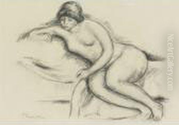 Femme Nue Sur Le Canape De Nice Oil Painting by Pierre Auguste Renoir