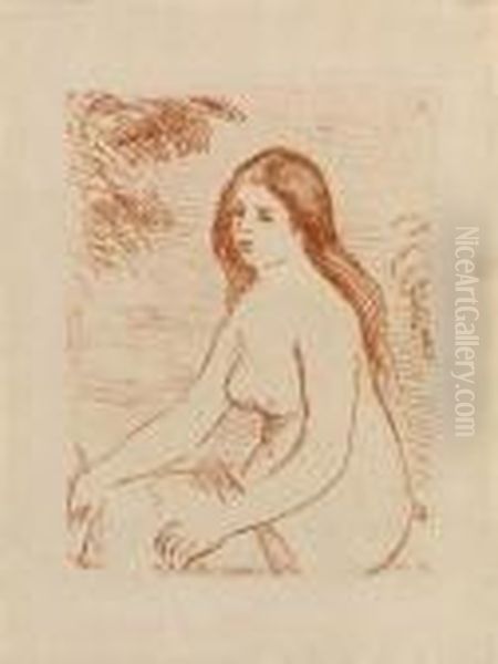 Femme Nue Assise Oil Painting by Pierre Auguste Renoir