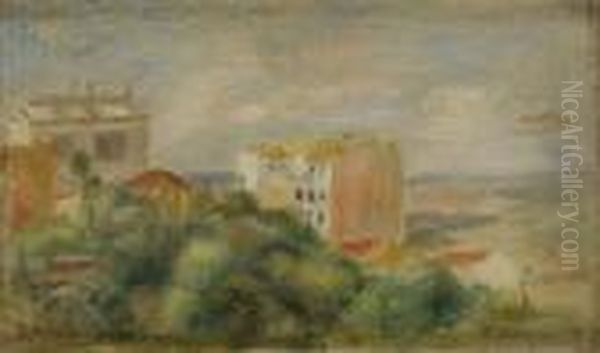 Paysage Pres De Cagnes Sur Mer Oil Painting by Pierre Auguste Renoir