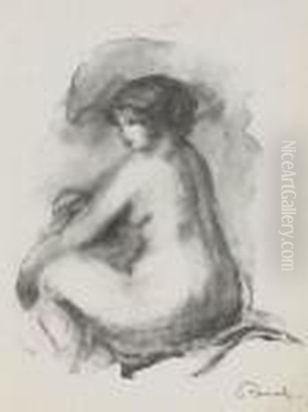 Etude De Femme Nue, 
Assise Oil Painting by Pierre Auguste Renoir