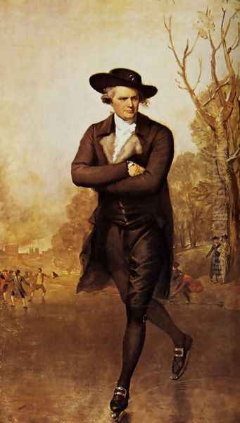 Portrait Of A Gentleman Skating Oil Painting by Gilbert Stuart