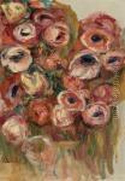 Anemones Oil Painting by Pierre Auguste Renoir