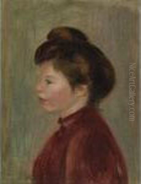 Femme De Profil Oil Painting by Pierre Auguste Renoir