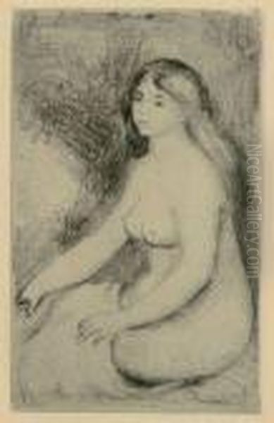 Baigneuse Assise Oil Painting by Pierre Auguste Renoir