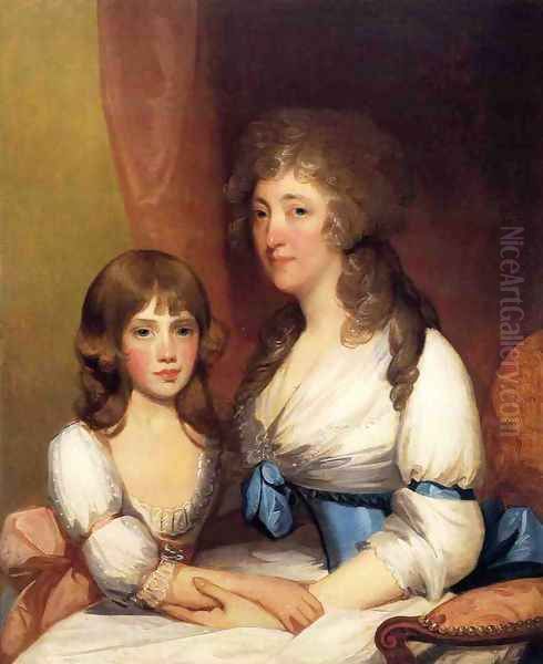 Mrs. Samuel Dick and Daughter Charlotte Anna Oil Painting by Gilbert Stuart