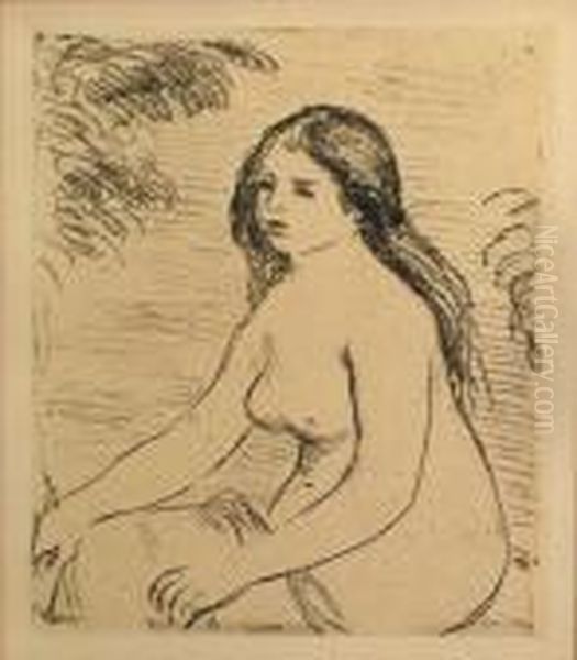 Femme Nue Assise Oil Painting by Pierre Auguste Renoir