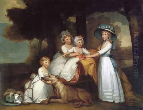 The Children of the Second Duke of Northumberland Oil Painting by Gilbert Stuart