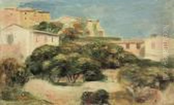 Vue De Cagnes Oil Painting by Pierre Auguste Renoir