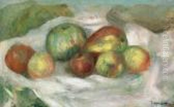 Nature Morte Aux Pommes Oil Painting by Pierre Auguste Renoir