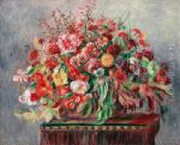 Corbeille De Fleurs Oil Painting by Pierre Auguste Renoir