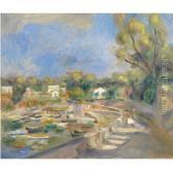 Paysage A Cagnes Oil Painting by Pierre Auguste Renoir