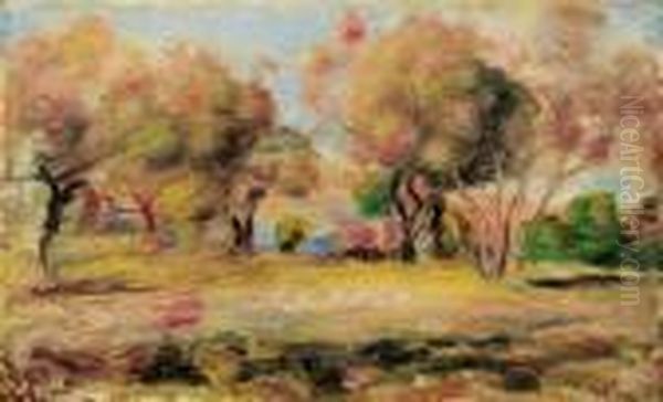 Paysage D'automne Avec Une Mare Oil Painting by Pierre Auguste Renoir