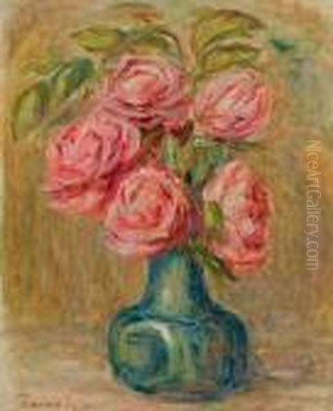 Bouquet De Roses Oil Painting by Pierre Auguste Renoir