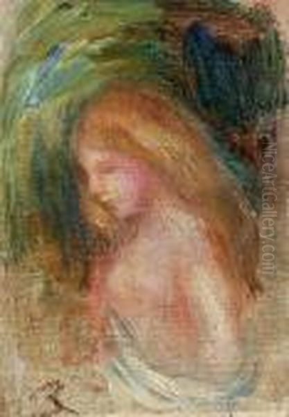 Nu En Buste Oil Painting by Pierre Auguste Renoir