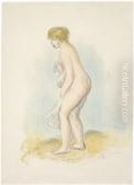 Baigneuse Debout, En Pied Oil Painting by Pierre Auguste Renoir