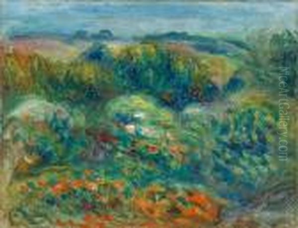 Site Montagneux, Arbustes Et Fleurs Oil Painting by Pierre Auguste Renoir