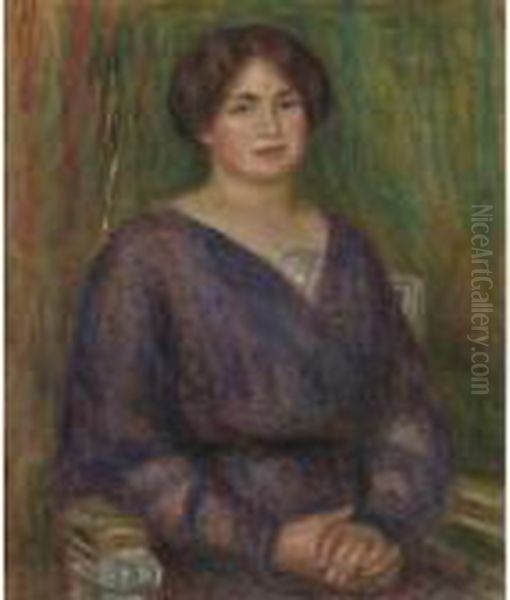 Portrait De Mme Louis Prat Oil Painting by Pierre Auguste Renoir