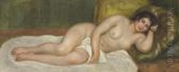 Femme Nue Couchee, Gabrielle Oil Painting by Pierre Auguste Renoir