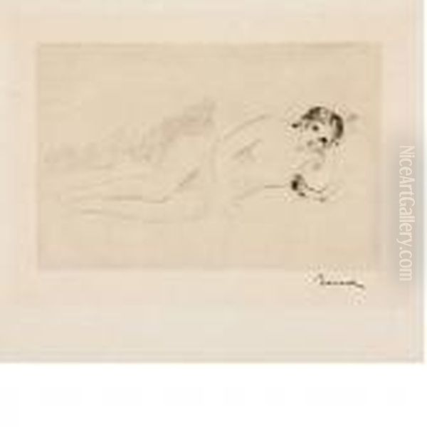 Femme Nue Couchee Oil Painting by Pierre Auguste Renoir