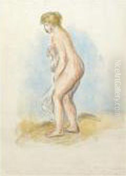 Baigneuse Debout, En Pied Oil Painting by Pierre Auguste Renoir