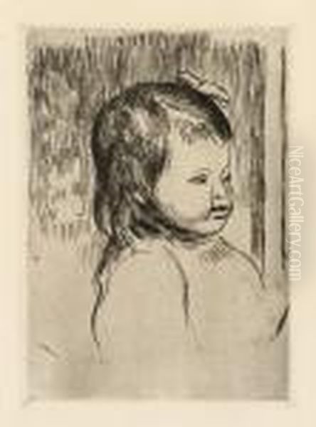 Buste D'enfant Tourne A Droite Oil Painting by Pierre Auguste Renoir