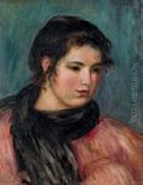 Gabrielle A L'echarpe Noire Oil Painting by Pierre Auguste Renoir