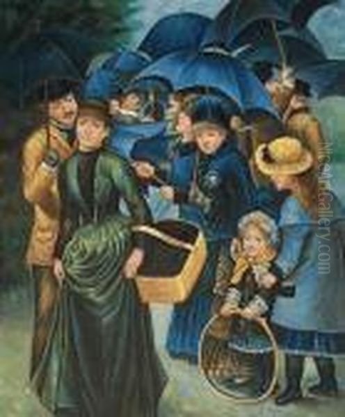 The Umbrellas Oil Painting by Pierre Auguste Renoir