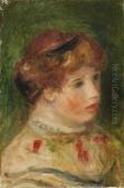 Portrait De Femme Oil Painting by Pierre Auguste Renoir