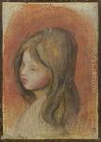 Portrait De Jeune Fille Oil Painting by Pierre Auguste Renoir