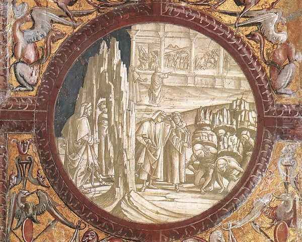 Dante and Virgil Entering Purgatory 1499-1502 Oil Painting by Francesco Signorelli