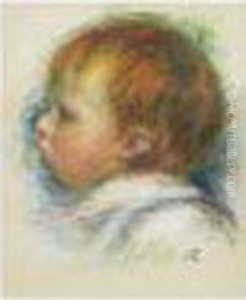 Tete D'enfant Oil Painting by Pierre Auguste Renoir