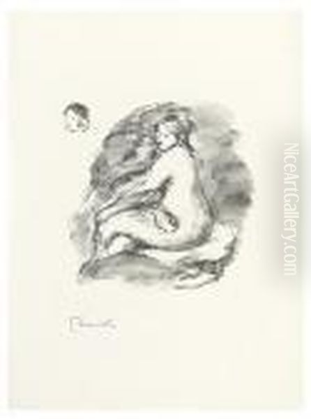 Femme Nue Assise. Oil Painting by Pierre Auguste Renoir