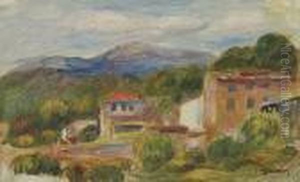 Paysage De Cagnes Oil Painting by Pierre Auguste Renoir