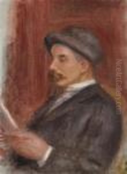 Portrait De Georges Riviere Oil Painting by Pierre Auguste Renoir