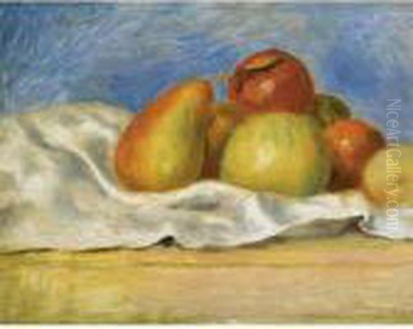 Nature Morte Aux Pommes Et Poires Oil Painting by Pierre Auguste Renoir