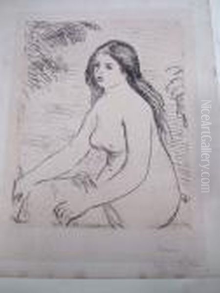 Baigneuse Assise Oil Painting by Pierre Auguste Renoir