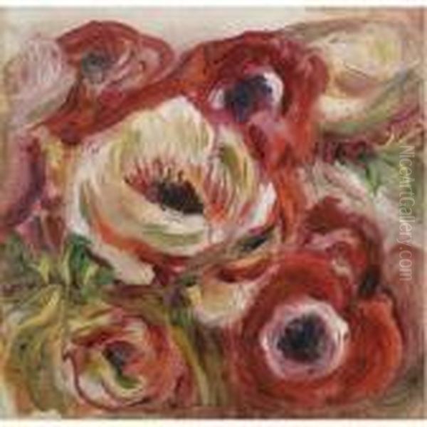 Anemones Oil Painting by Pierre Auguste Renoir