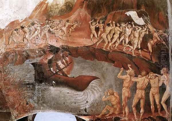 The Damned Being Plunged into Hell (detail-1) 1499-1502 Oil Painting by Francesco Signorelli